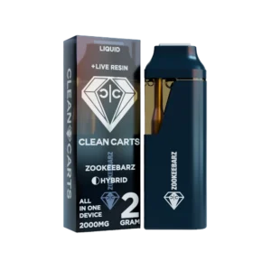Zookeebarz Clean Carts 2.0g Live Resin and Liquid Diamond Hybrid Disposable