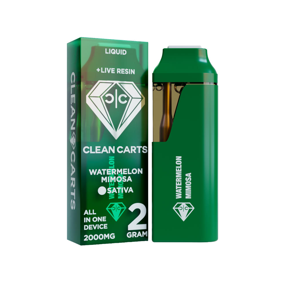 Watermelon Mimosa Sativa Clean Cart 2.0g Live Resin and Liquid Diamond Disposable