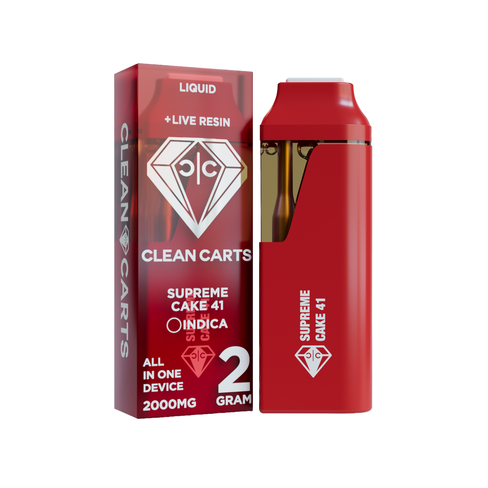 Supreme Cake 41 Indica Clean Cart 2.0g Live Resin and Liquid Diamond Disposable